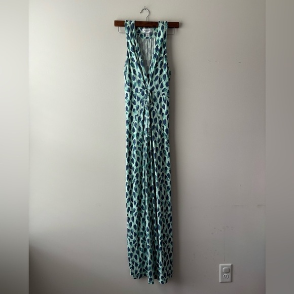 Motherhood maxi maternity‎ dress color teal and white size M - Picture 1 of 7